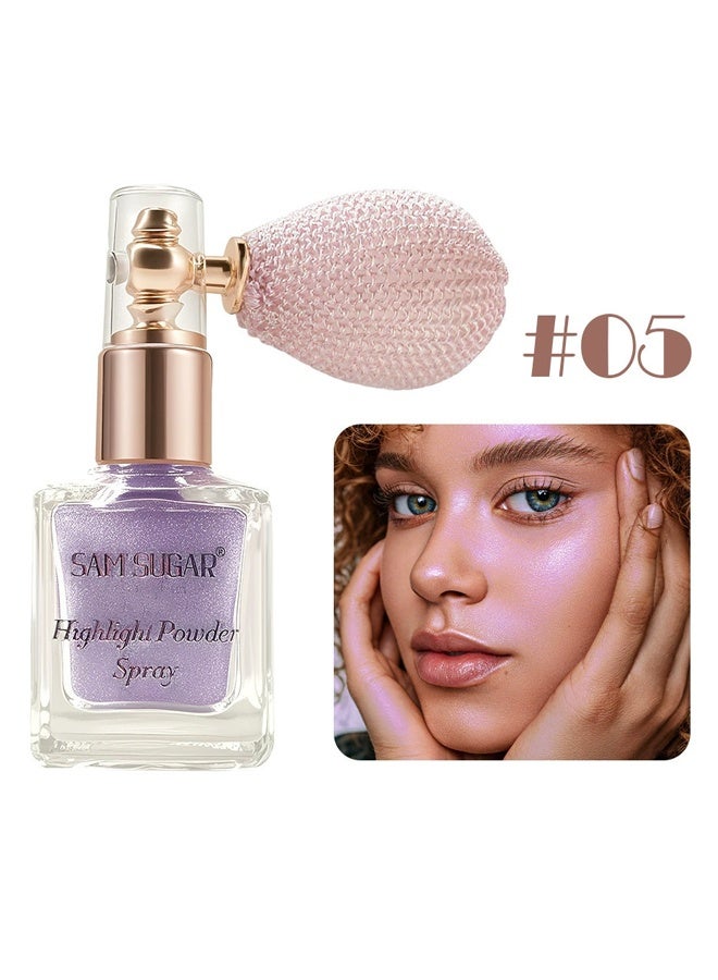 SAM SUGAR Highlight Powder Spray-Body Glitter Spray, Loose Laser Body Shimmer Powder Holographic Hair Spray Glitter Sparkle Highlighter Makeup Festival Rave Accessories for Clothes Hair Face Nail Art #05 - Image 2